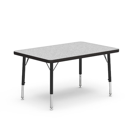 Virco 24 in. W, 36 in. L, 17-25 in. H, Grey Nebula Top / Black Edge 482436LO